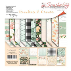 Набір паперу 20*20см Scrapmir Peaches & Cream двостороння, 11аркушів