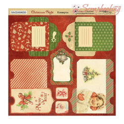 Аркуш паперу 20*20см Scrapmir Christmas Night Конверти двосторонні