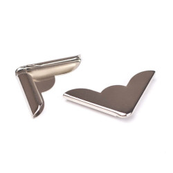 Кутник для альбому металевий 23*23*4мм срібло хвиля мк530, 1шт