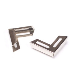 Кутник для альбому металевий 18*18*6мм срібло мк489, 1шт