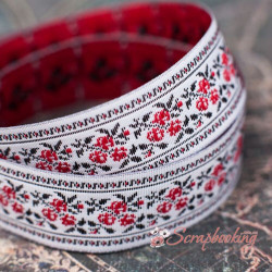 Тесьма з орнаментом червоний 2,0см