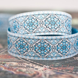 Тесьма з орнаментом блакитний 2,0см