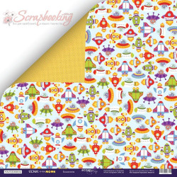 Аркуш паперу 30*30см Scrapmir Ticket to the Moon Космолоти двосторонні