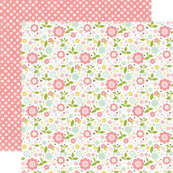 Аркуш паперу 30*30см Echo Park Bundle of Joy II Girl Floral