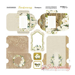 Аркуш паперу 20*20см Scrapmir Tenderness Конверти двосторонні