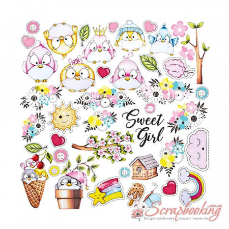 Набір паперу 20*20см Фабрика декору My tiny sparrow girl, 10аркушів