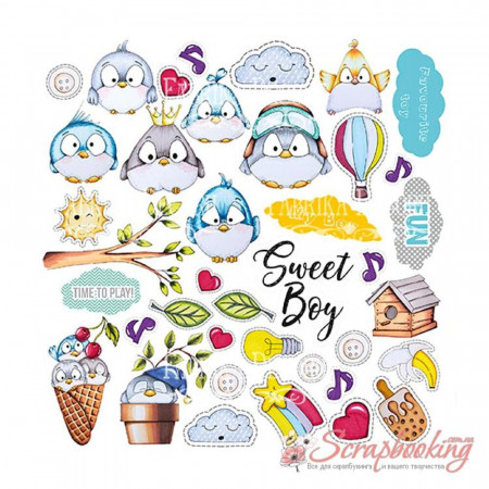 Набір паперу 20*20см Фабрика декору My tiny sparrow boy, 10аркушів