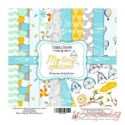 Набір паперу 30*30см Фабрика декору My tiny sparrow boy, 10аркушів
