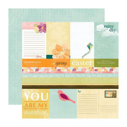 Аркуш паперу 30*30см Echo Park Hello Spring Journaling