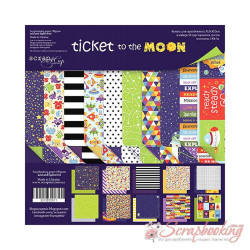 Набір паперу 30*30см Scrapmir Ticket to the Moon двостороння, 10аркушів