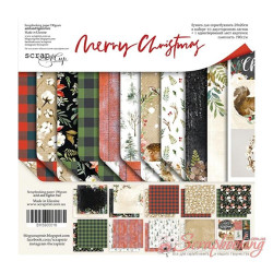 Набір паперу 20*20см Scrapmir Merry Christmas двостороння, 11аркушів