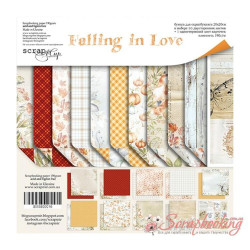 Набір паперу 20*20см Scrapmir Falling in Love двостороння, 11аркушів