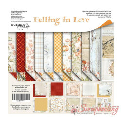 Набір паперу 30*30см Scrapmir Falling in Love двостороння, 11аркушів