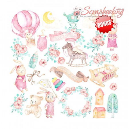 Набор бумаги 20*20см Фабрика декора Dreamy baby girl, 10листов