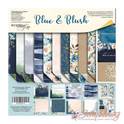 Набір паперу 20*20см Scrapmir Blue & Blush двостороння, 11аркушів