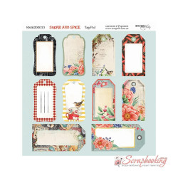 Аркуш паперу 20*20см Scrapmir Sugar and Spice Tag-Pad двосторонній