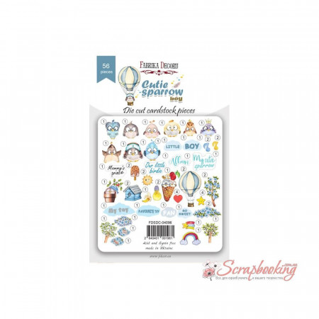 Висічки Фабрика декору Cutie sparrow boy 56шт 