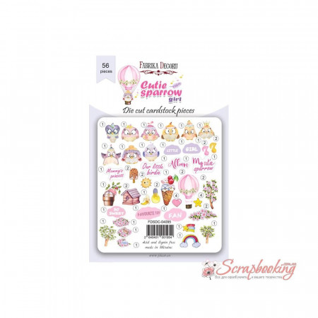 Высечки Фабрика декора Cutie sparrow girl 56шт