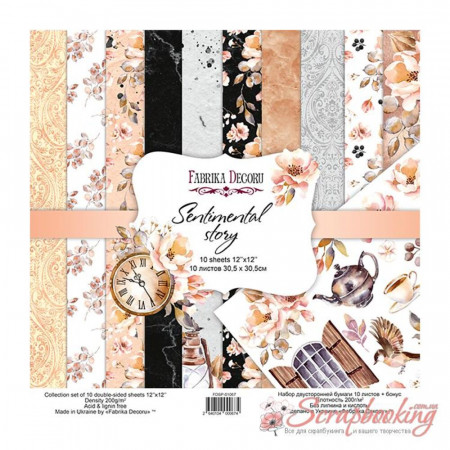 Набір паперу 30*30см Фабрика декору Sentimental story, 10аркушів