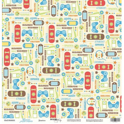 Лист бумаги 30*30см Scrapmir Такие Мальчишки Девайсы односторонний