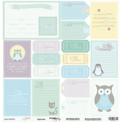 Аркуш паперу 30*30см Scrapmir Baby Boy Картки односторонні