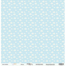 Аркуш паперу 30*30см Scrapmir Baby Boy Хмари односторонній