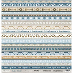 Аркуш паперу 30*30см Scrapmir Rustic Winter Зі Святом односторонній
