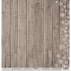 Аркуш паперу 30*30см Scrapmir Rustic Winter Зимова одностороння текстура
