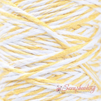 Нитка декоративна 2мм біло-жовтий, 1м