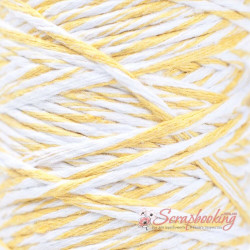 Нитка декоративна 2мм біло-жовтий, 1м