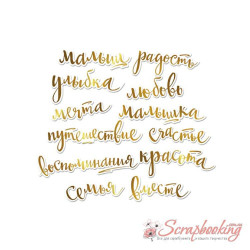 Висічки Scrapmir Ацетатні з фольгуванням (Gold), 12шт 