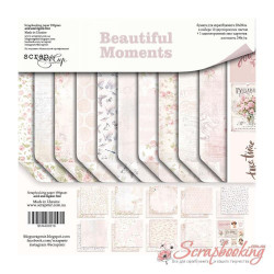 Набір паперу 20*20см Scrapmir Beautiful Moments двостороння, 11аркушів