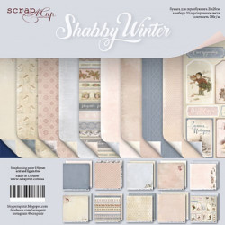 Набір паперу 20*20см Scrapmir Shabby Winter двостороння, 10аркушів