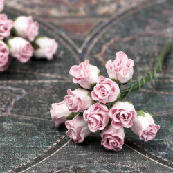 Букет троянд Rosebuds рожево-білі, 10 шт