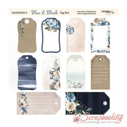 Аркуш паперу 20*20см Scrapmir Blue & Blush Tag-Pad двосторонній