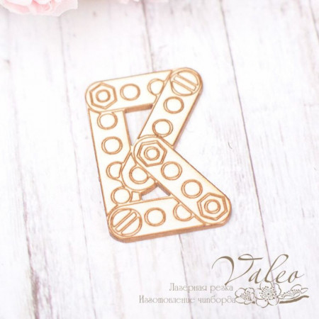 Чипборд Valeo Буква В 23*34мм V1826