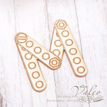 Чипборд Valeo Буква М 28*34мм V1814