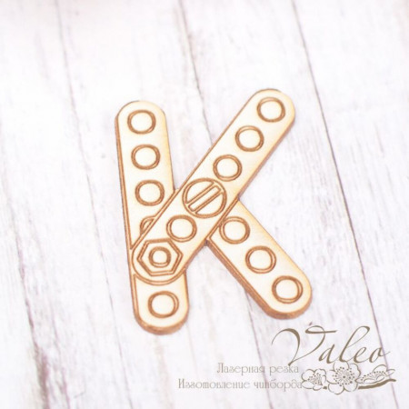 Чипборд Valeo Буква К 23*34мм V1821