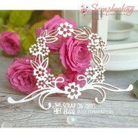 Чіпборд Scrapbox віночок з квітами 059, 100*70мм