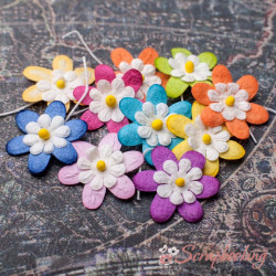Набір квітів ромашка міні кольоровий мікс, 10шт