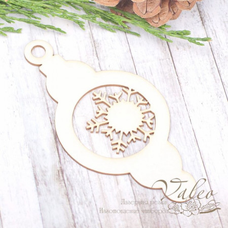 Чіпборд Valeo Ялинкова іграшка сніжинка 46*92мм V1973