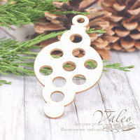 Чипборд Valeo Елочная игрушка горох 46*92мм V1969