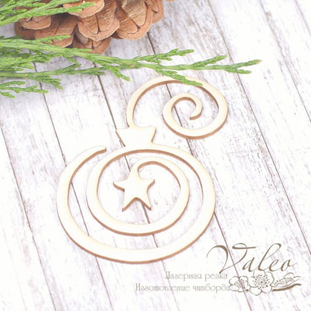 Чіпборд Valeo Ялинкова іграшка 47*68мм V1964