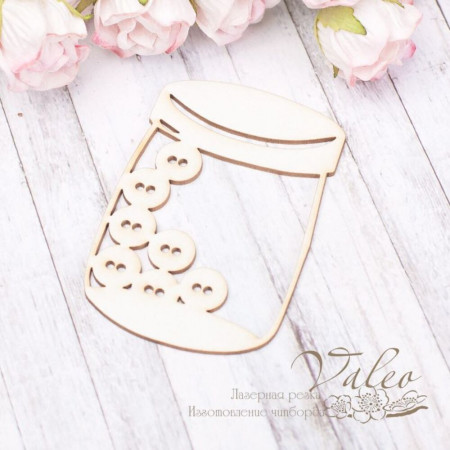 Чіпборд Valeo Баночка з гудзиками 45*67мм V2012