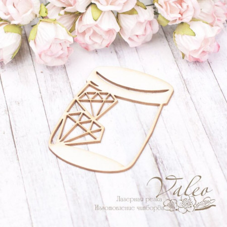 Чіпборд Valeo Баночка з діамантами 45*67мм V2015