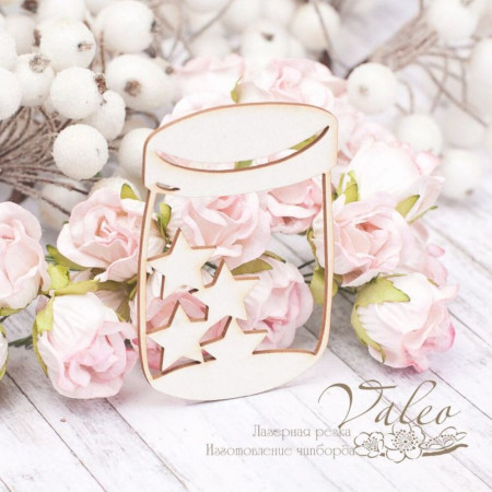 Чіпборд Valeo Баночка із зірочками 45*67мм V2016