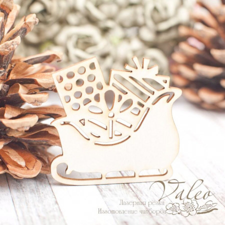 Чіпборд Valeo Новорічні сани 48*48мм V2029