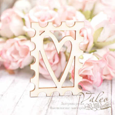 Чіпборд Valeo Марка серце 30*42мм V2034