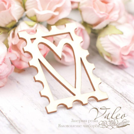 Чіпборд Valeo Марка серце 30*42мм V2034