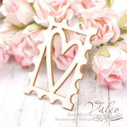 Чіпборд Valeo Марка серце 30*42мм V2034